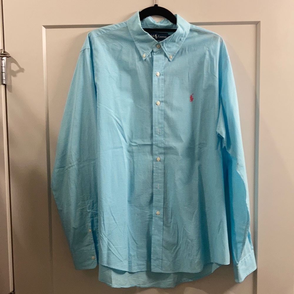 Ralph Lauren blue and white checkered button up